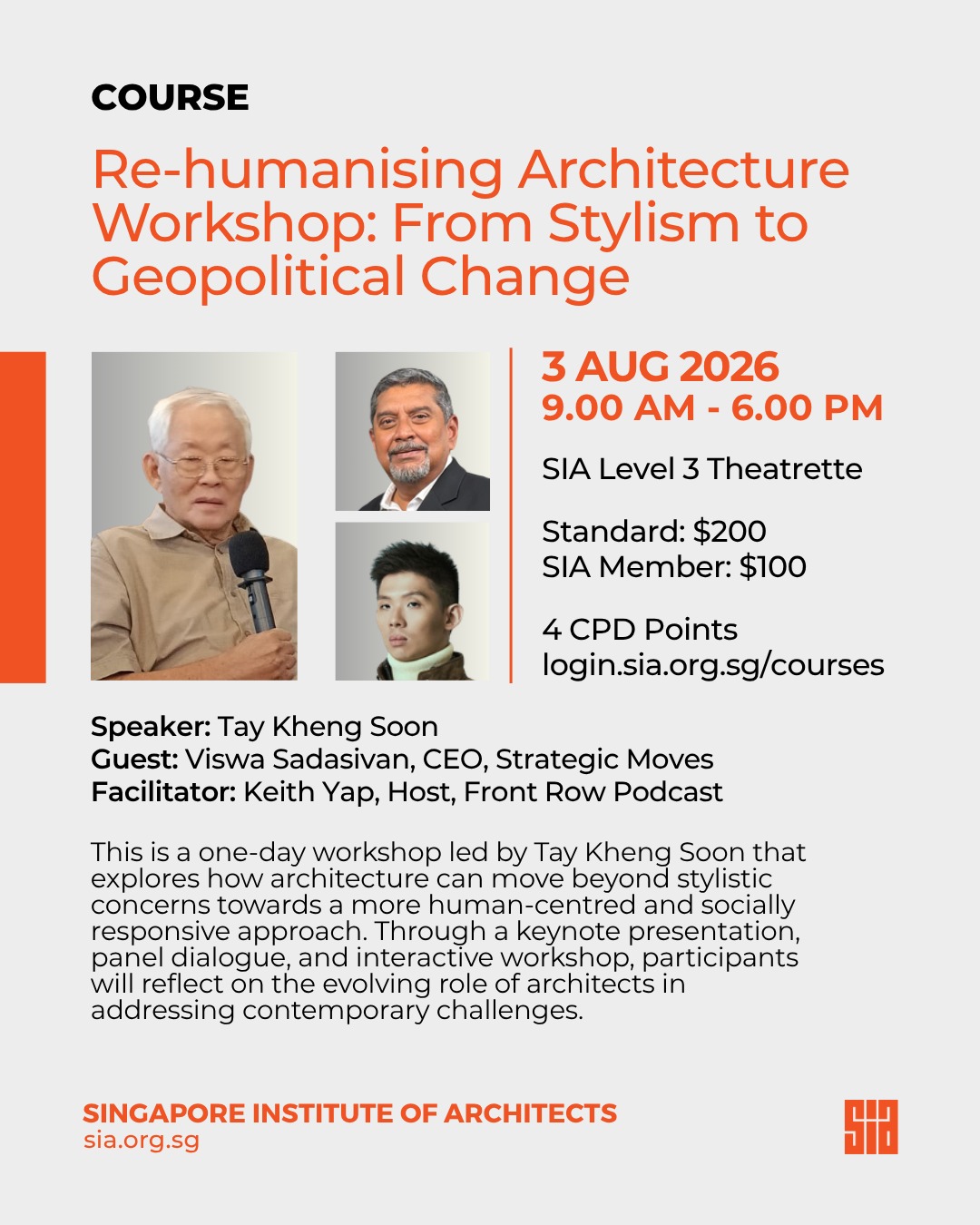 Re-Humanising Architecture: From Stylism to Geopolitical Change Workshop (Aug)